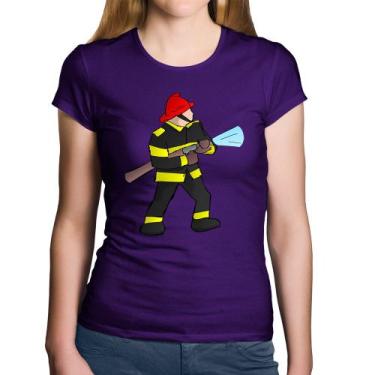 Imagem de Baby Look Algodão Bombeiro - Foca na Moda, Roxo, GGG