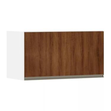 Imagem de Armário Perola Basculante 70 cm 1 Porta Luciane, Branco Polar/Nogueira