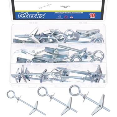 Imagem de Glarks Kit de parafusos de alternância M4 M5 M6 em forma de O para drywall, variedade de âncoras de alternância, parafuso de alternância e olhal e ganchos de teto para pendurar plantas resistentes,