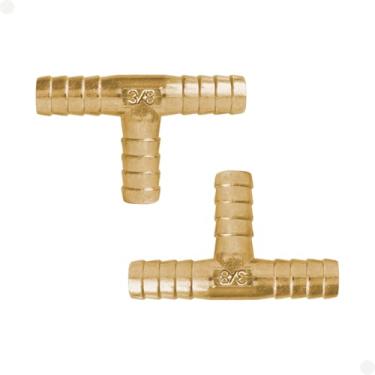 Imagem de 2 Emenda Tipo T Distribuição P/Mangueira Ar/água/gás 3/8''