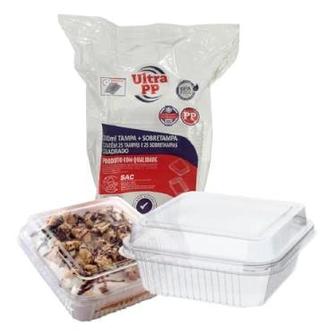 Imagem de 50un Embalagem Bolo Pote 200ml Quadrado Descartável Brigadeiro Brownie Bolo de Pote