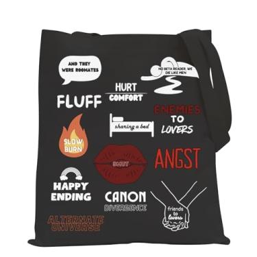 Imagem de POFULL Enemies to Lovers Fanfiction Gift Fan Fiction Presente Amante Bookworm Merch Fanfic Bolsa Tote, Fluff Angst, Large, Sacola