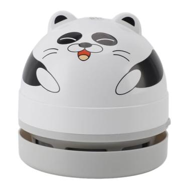 Imagem de Mini Aspirador de pó de Mesa Portátil Com Bico e Escova - Vassoura de Mesa Sem Fio para Limpeza de Teclado, Carro e Casa - Design Bonito e Funcional (Panda)