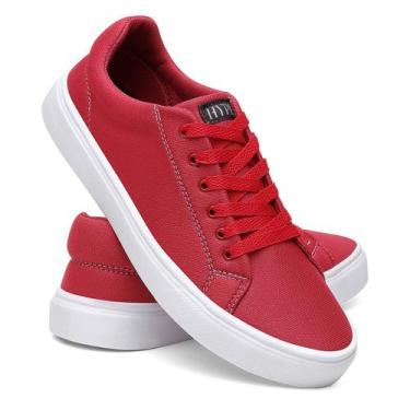 Imagem de Sapatênis Casual Linha Confort Hype Shoes Esporte Fino Vermelho Unisse