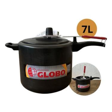 Imagem de Panela de Pressão Grande Durável Antiaderente 7 Litros GLOBO, Preta