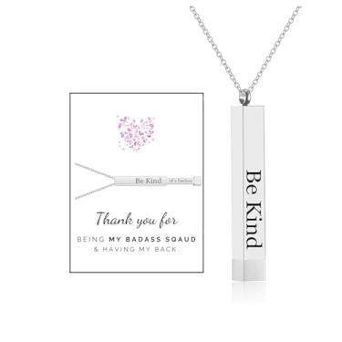 Imagem de Colar Be Kind of a Badass para mulheres, colar com pingente de mensagem oculta ouro rosa prata preto We Always Have Each Other's Back Necklace BFF Friendship Funny Holiday Jewelry Presente