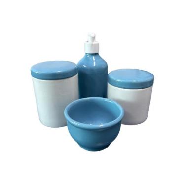 Imagem de Kit Higiene Bebê Porcelana Premium Rosa Azul Menina Menino - Dóia Kids