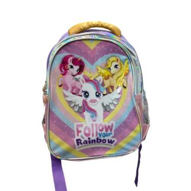 Imagem de Mochila pré escolar 3 unicórnios - Denlex
