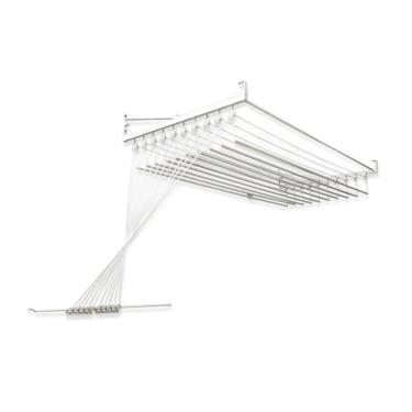 Imagem de Varal de Teto ou Parede Para Apartamento 120cm 10 Varetas Individuais