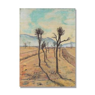 Imagem de NHLDZYH Famosas impressões em tela, reprodução em tela, imagem de arte de parede para decoração de casa. Árvores nuas por Ferdinand Hodler. 80 x 112 cm - 31,4 x 44,1 pol sem moldura
