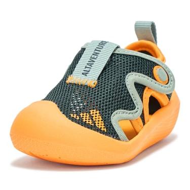 Imagem de adidas Sandália antiderrapante unissex Altaventure 3, Verde sombra/laranja careca/verde prateado, 16