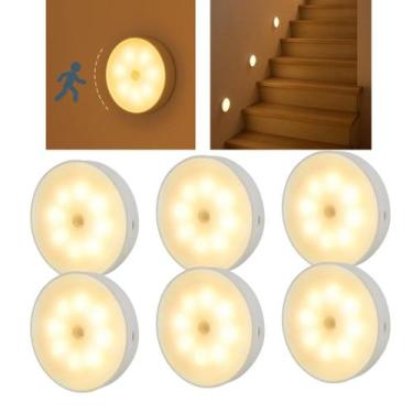 Imagem de KIT 6 Luminárias Led Sem Fio Com Sensor de Presença - BLACK BULL