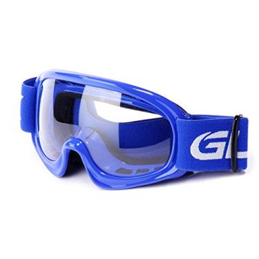 Imagem de GLX GX08 Motocross/ATV/Dirt Bike/Airsoft óculos de segurança, certificado ANSI Z87.1 (azul) - antiembaçamento, proteção UV, à prova de quebra