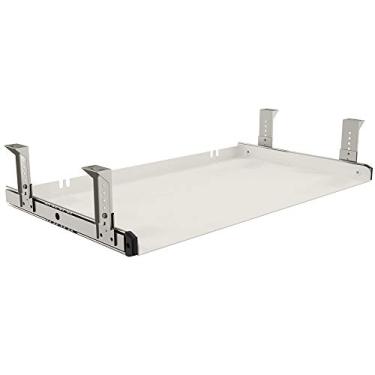 Imagem de FRMSAET Bandeja de teclado sob a mesa material todo em metal resistente 53 cm/60 cm/76 cm plataforma computador gaveta organizador casa escritório cozinha quarto garagem ferramenta de armazenamento