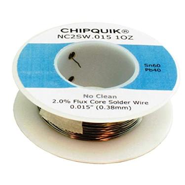 Imagem de (QTY 2) Chip Quik NC2SW.015 Fio de solda de 28,3 g 60/40 estanho/chumbo (Sn60/Pb40) No-Clean 0,015 28,3 g