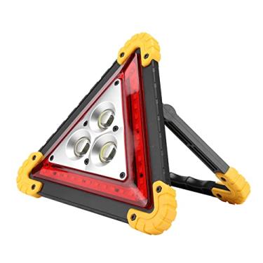 Imagem de Luz de aviso triangular de emergência multifuncional para veículos, placa de segurança LED triangular na estrada reparação de acidentes na estrada perigo acampamento caminhadas 2 modos de trabalho 2 métodos de fonte de alimentação bateria USB
