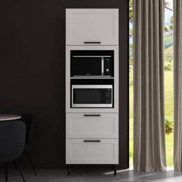 Imagem de Paneleiro Torre Quente MDF para Forno/Micro-ondas 1 Porta 2 Gavetas 80cm Multimóveis CR...
