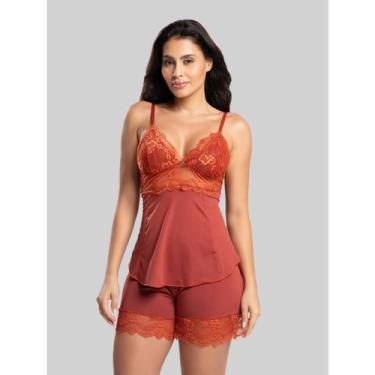 Imagem de Pijama Short Doll Baby Doll Feminino IMI Lingerie Microfibra Detalhe R