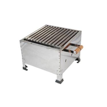 Imagem de Mini Parrilla Argentina  Com Tijolos Refratários  Inox - INFINITY-GRIL