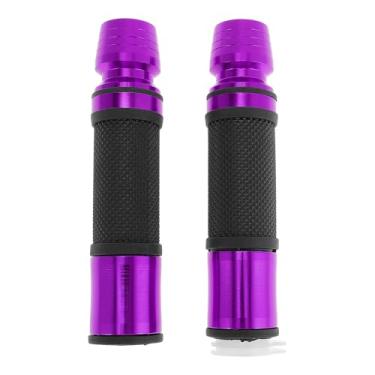 Imagem de TUCKBOLD Kit de capa de punhos de motocicleta de 22 mm 15/40.6 cm 24 mm kit de capas de guidão de borracha de liga de alumínio antiderrapante para motocicleta, scooter, bicicleta, quadriciclo, roxo, 1
