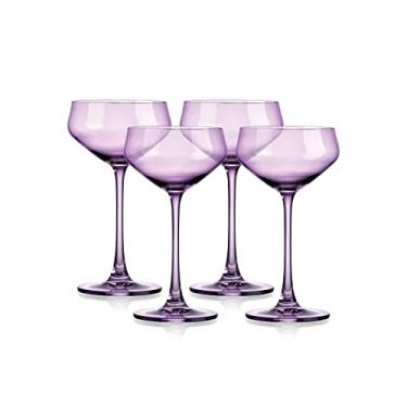 Imagem de Godinger Barware Coupe Martini Vidro sem chumbo cristal roxo, 170 g