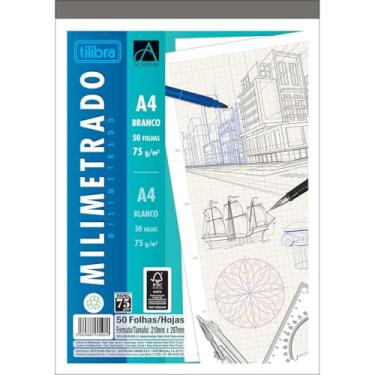 Imagem de Tilibra - Caderno Colado Milimetrado A4 Branco Académie 50 Folhas - 1 un