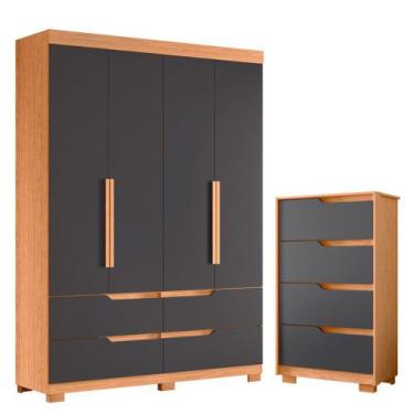 Imagem de Quarto Completo Solteiro Guarda Roupa Doble e Cômoda Sole - Albatroz, 