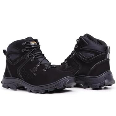 Imagem de Bota de Trilha Coturno Adventure Arizona Couro Legítimo Blaqueado Palmilha de Gel (Preto, BR, Adulto, Numérico, 33)