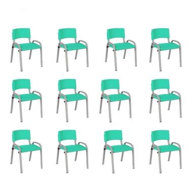 Imagem de Kit 12 Cadeiras Infantil Iso, , Base Cinza Verde água