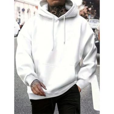 Imagem de Moletom Branco Blusa Liso Flanelado Grosso - Core Base, Branco