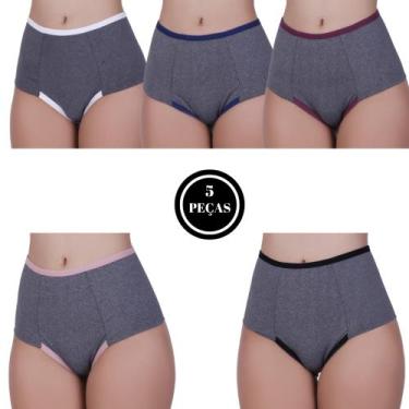 Imagem de Kit 5 Calcinha Compressão Cós Alto Mescla Modeladora - c3 KIT 5 REBECA