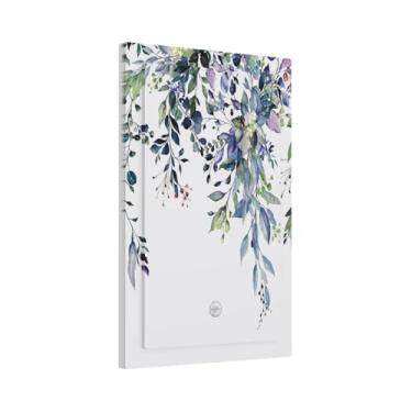 Imagem de Azul verde sge folhas de eucalipto oliveira 1 gangue sem dispositivo tomada placa de parede capa de interruptor de luz em branco placa elétrica decorativa para decoração de quarto