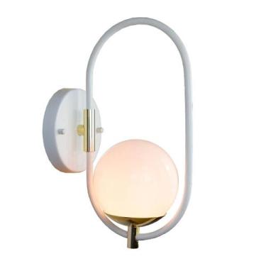 Imagem de Arandela Globo Esfera Online 30cm - BRANCO/DOURADO - Trybo