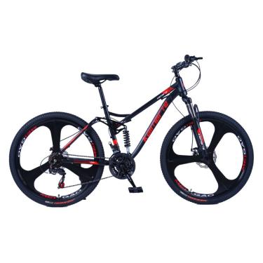 Imagem de Bicicleta Aro 26 Bike Roda Magnésio Wct Fitness 21 Marchas Aço Carbono Preta Vermelha