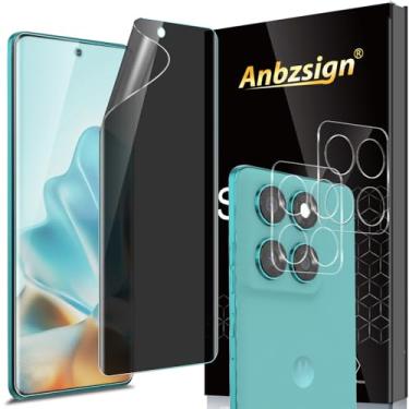 Imagem de Anbzsign (Pacote com 2 + 2) para Motorola Edge 60 Fusion Protetor de Tela de Privacidade e Lente de Câmera, Película Flexível Anti-Spy Compatível com Capa