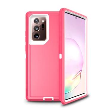 Imagem de Anloes Capa para Samsung Galaxy Note 20 Ultra 5G, capa de telefone Defender resistente, à prova de choque, resistente, capa 3 em 1 (sem protetor de tela embutido) (rosa)