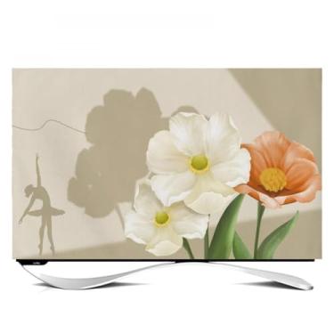 Imagem de Capa de TV para ambientes internos Capa protetora contra poeira de TV universal 32-80 polegadas Tecido moderno protetor de tela de TV montado na parede/TVs de mesa e protetor de telas de computador