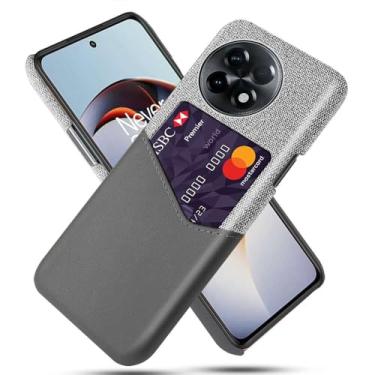 Imagem de Capa para Oneplus 11R,Tela e tampa de couro PU,Antideslizante,360°cobertura completa à prova de choque com 1 slot de cartão atrás,Prevenção de queda-Gray