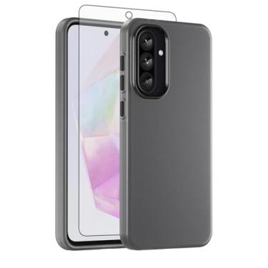 Imagem de Asuwish Capa de telefone para Samsung Galaxy A56 5G, compatível com Magsafe Magnetic, protetor de tela de vidro temperado, traseira fosca translúcida à prova de choque, capa fina A 56 56A LTE mulheres