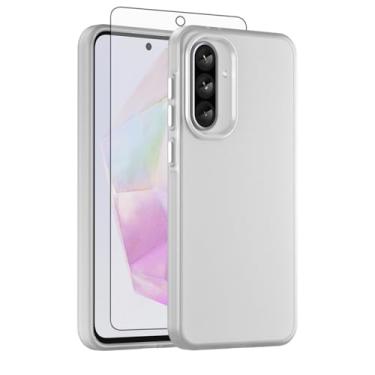 Imagem de Asuwish Capa de telefone para Samsung Galaxy A56 5G, compatível com Magsafe Magnetic, protetor de tela de vidro temperado, traseira fosca translúcida à prova de choque fina A 56 56A LTE mulheres