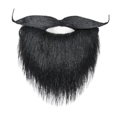 Imagem de simhoa Barba falsa realista, fantasia de bigode para festival, adereços para adultos, baile de máscaras, Preto