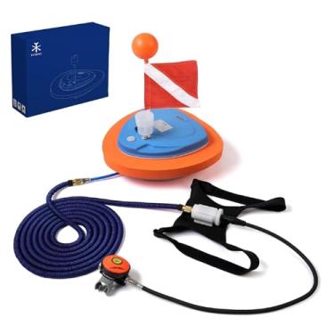 Imagem de TUXING Ventilador de mergulho, tanque de mergulho recarregável portátil impermeável de 3,5 horas, mergulho sem tanques, mangueira de 13,6 m e regulador de respiração de mergulho, narguilé de polvo com