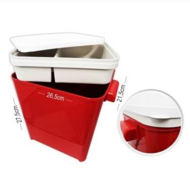 Imagem de Porta Ração Pote até 4,5 Kg com Tampa c/ Comedouro Furacão - Furacão P