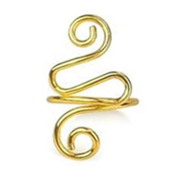 Imagem de Anel de tensão de crochê Anel de tensão dobrável ajustável Anel de controle de tensão para tricô de crochê Material de liga artesanal diy (Ouro)