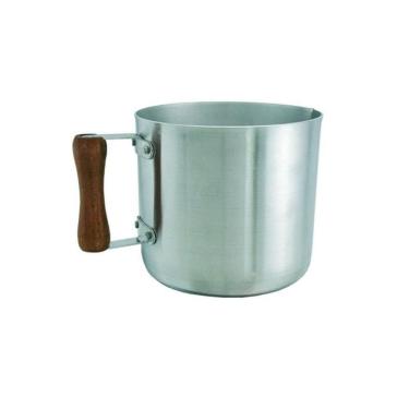 Imagem de Caneca Alumínio Leiteira Canecão Fervedor Cabo Madeira 2,5 L