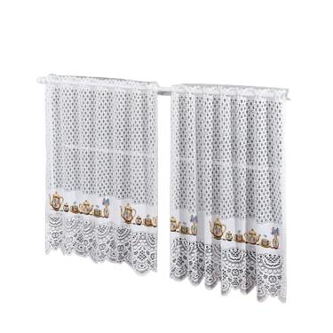 Imagem de Cortina Pia Vitro Renda Cozinha Bule 1,60X0,80 Alt