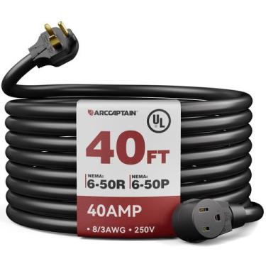 Imagem de Cabo de extensão de soldador ARCCAPTAIN 40A 12m 8 AWG 250V listado pel