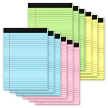 Imagem de Legal Pads Zaviko 8,5 x 11 coloridos, 30 folhas/bloco, pacote com 12