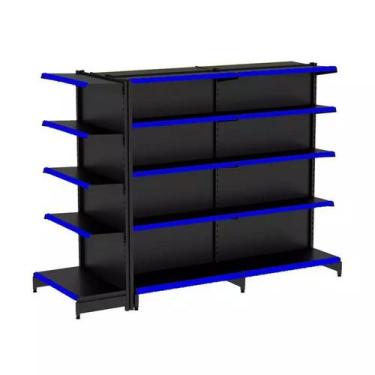 Imagem de Gondola Centro 170 Fit Ate 2 Metros 1 Ponta Preto 25b Pe Azul - AMAPÁ