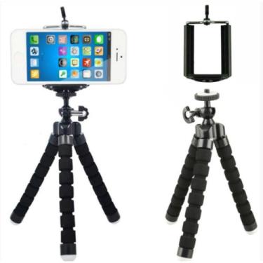 Imagem de Suporte TRIPE Flexivel Para Camera E Celular Emborrachado Preto M - MK